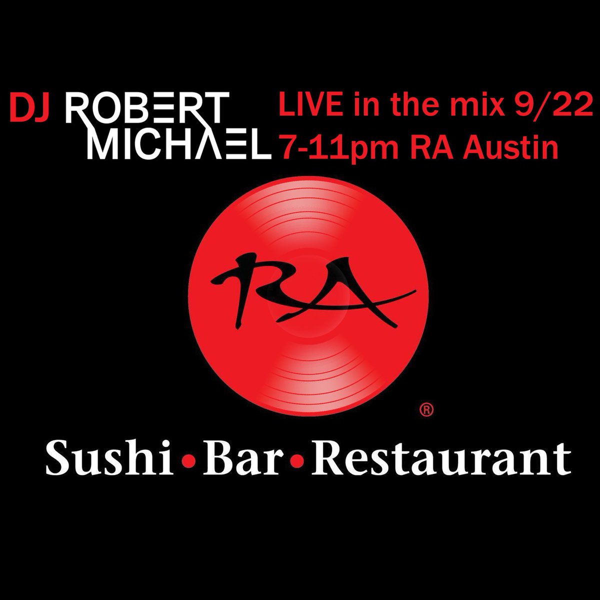 solarestudios's tweet photo. Catch me live 7-11pm tonight at @RAsushi in downtown Austin. #foodie #sushi #fish #DJRM #Austin #texas #UT https://t.co/MaG56dac3E