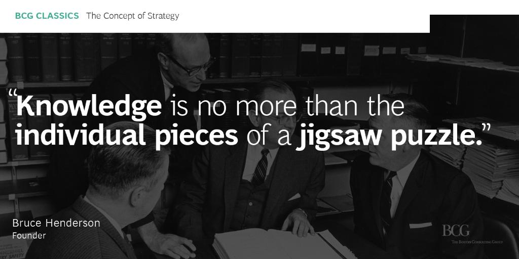 BCG's tweet photo. Without seeing the whole pattern, knowledge can't reach its full potential: https://t.co/s0JK4SgmkR #BCGClassics https://t.co/WFFRs5hQKA