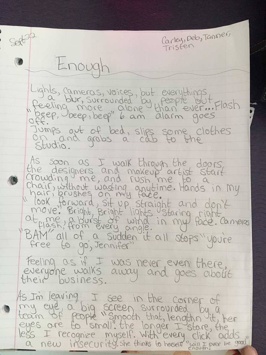 rbeesnees's tweet photo. Stories can be told in various ways –same writing prompt; different narratives! #highschoolwriters https://t.co/33tHN39i6x