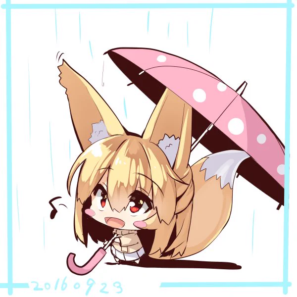 深夜のひっそり落書き!今日はきつね子の日常です!最近雨が多いですね。雨は好きです!音とか空気とか落ち着く感じがして。 