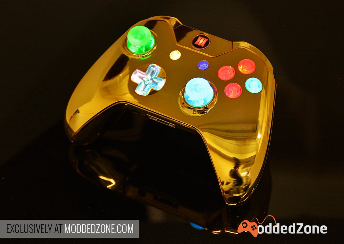 ModdedZoneCom's tweet image. GOLD ALWAYS ON TREND! Xbox One #ModdedController! 
Featured with Illuminating Buttons and Custom Guide Button.