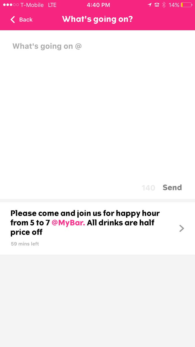 heatcityapp's tweet photo. HEAT's GEO Chat feature will let bars, restaurants advertise Happy Hour, Specials for free. Contact info@heat.city #barsnyc #retaurantsnyc https://t.co/d5XgdhoUtN