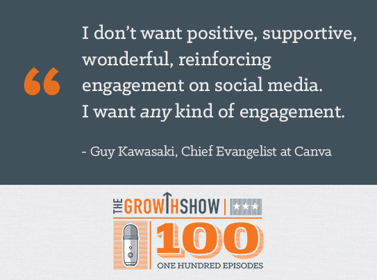 sdavidson243's tweet photo. Learn why @GuyKawasaki loves negative comments in the latest episode of @TheGrowthShow https://t.co/JFdDN8BCj4 https://t.co/mw9dmzcqDx