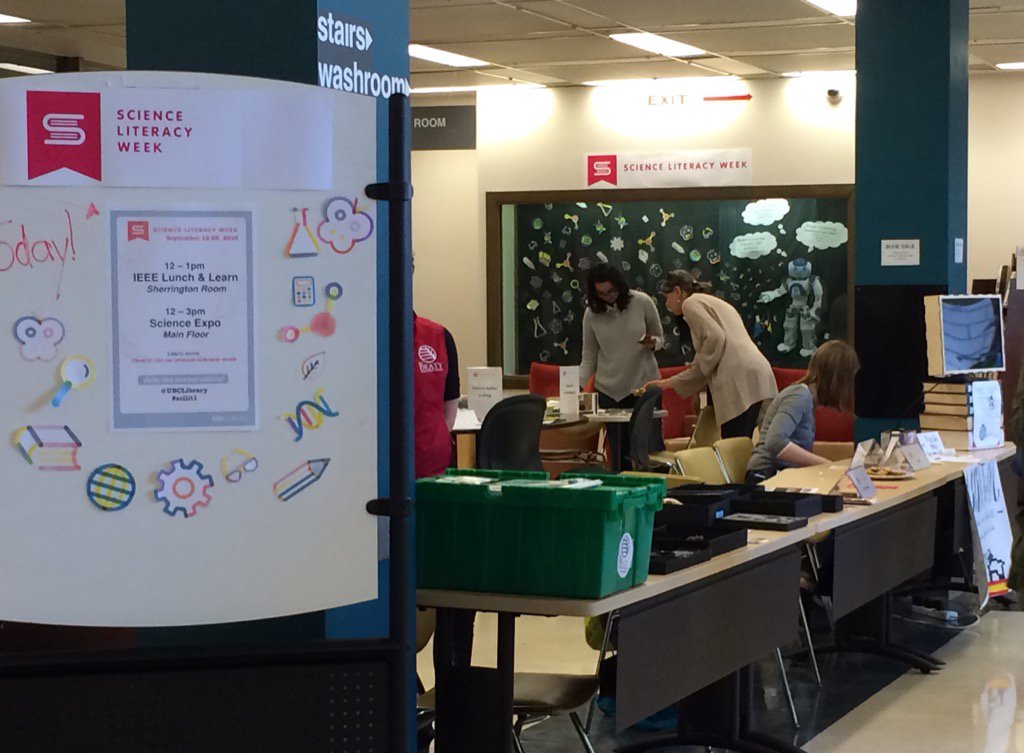 CharlotteBeck11's tweet photo. #scilit16 @ubclibrary Science wizardry at Woodward Library https://t.co/6oPEjVz7tG
