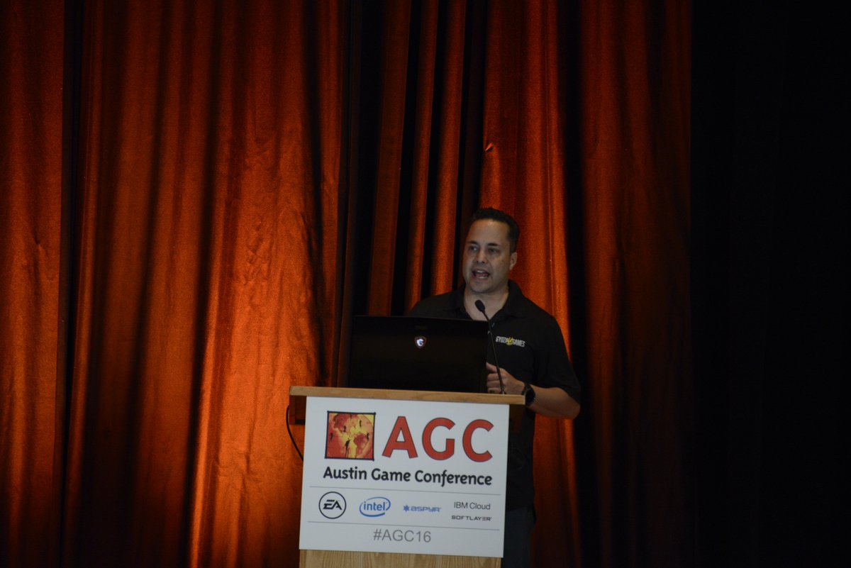 game_initiative's tweet photo. John Paul Sommer co-founder of @Gyoza_Games VR Post-Mortem Inbound Missile Defense at #agc16 #vr track. #vrgames https://t.co/WrtTsRPzTH