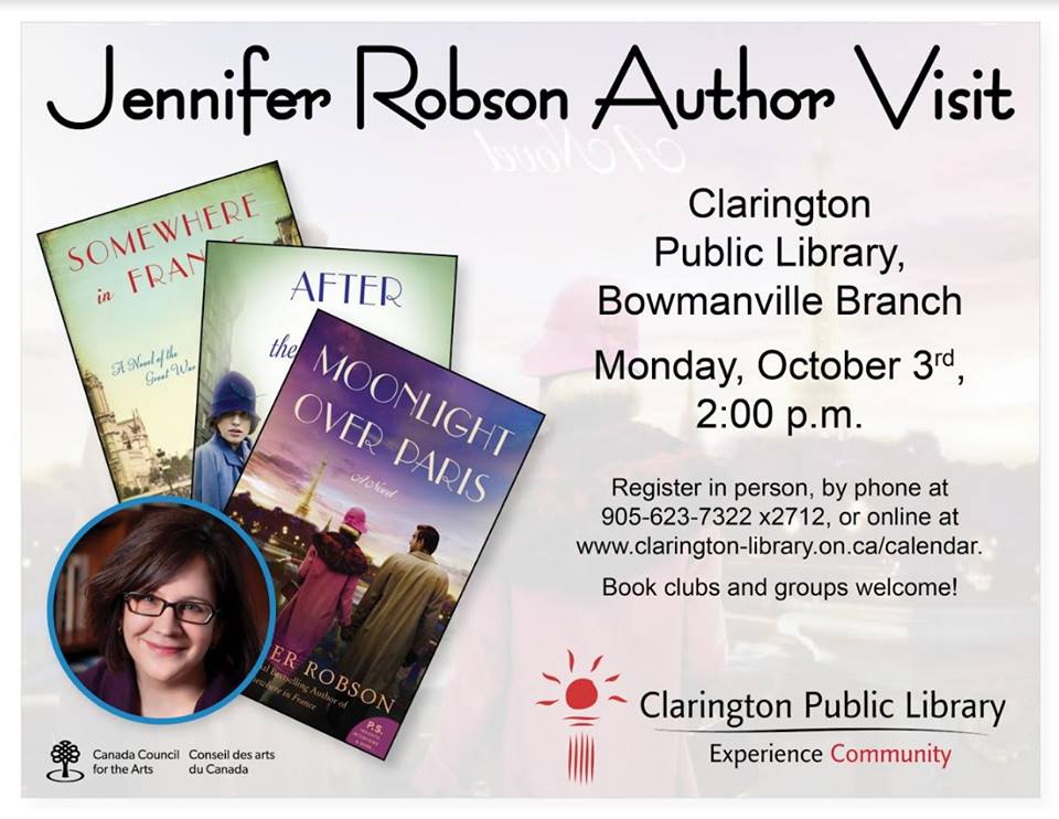 Bibliobroads's tweet photo. @clartourism @snapdClarington #BestsellingWriter @AuthorJenniferR 10/3 @ClaringtonLib DON'T miss!#MustSee #MustRead https://t.co/GQXSC8D0mI https://t.co/V76FR88xmK