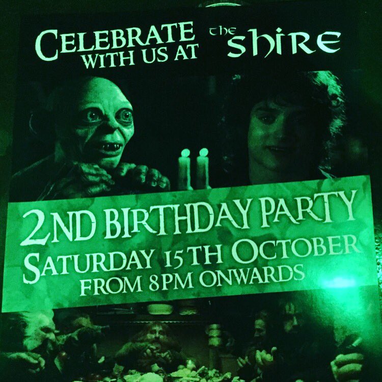 theshirekillar1's tweet photo. So we're having a little party #theshire #birthdaybash2016 #October #LOTR @olliefavier @killarneybrewco @KillarneyToday @pwagonkillarney https://t.co/II5MMNg6Hu