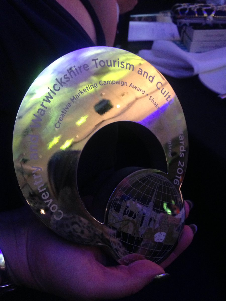 SEnglandBiz's tweet photo. Absolutely thrilled that we have won the Best Creative Marketing Campaign award @cwtca2016 for our #Shakespeare2016 campaign! #cwtca2016 https://t.co/KaEi13kSq0