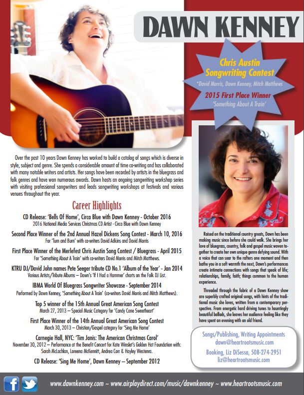 KenneyDawn's tweet photo. One Sheet, Thanks @HeartRootsMusic ! #looksgoodonpaper #IBMA #WOB2016 https://t.co/Y4SpsfSPPu