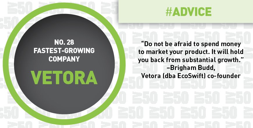 UVBizQ's tweet image. UV50 No. 28 Fastest-Growing Company with a 56% three-year growth — Vetora dba @EcoSwiftPS  
bit.ly/2cWDurT
