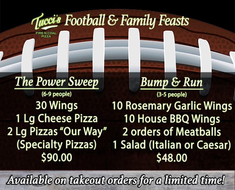 Tuccispizza's tweet photo. It's time for Football. Check out these deals from Tucci's Fire N Coal Pizza https://t.co/XpOi8ETe6q https://t.co/aenwHqaU3D