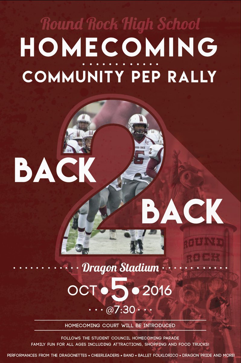 DragonNationRR's tweet photo. October 5th is the 3rd Annual HoCo Community Pep Rally! Gotta get pumped for the #Back2Back win vs Pflugerville! https://t.co/TRbBtuwfnq