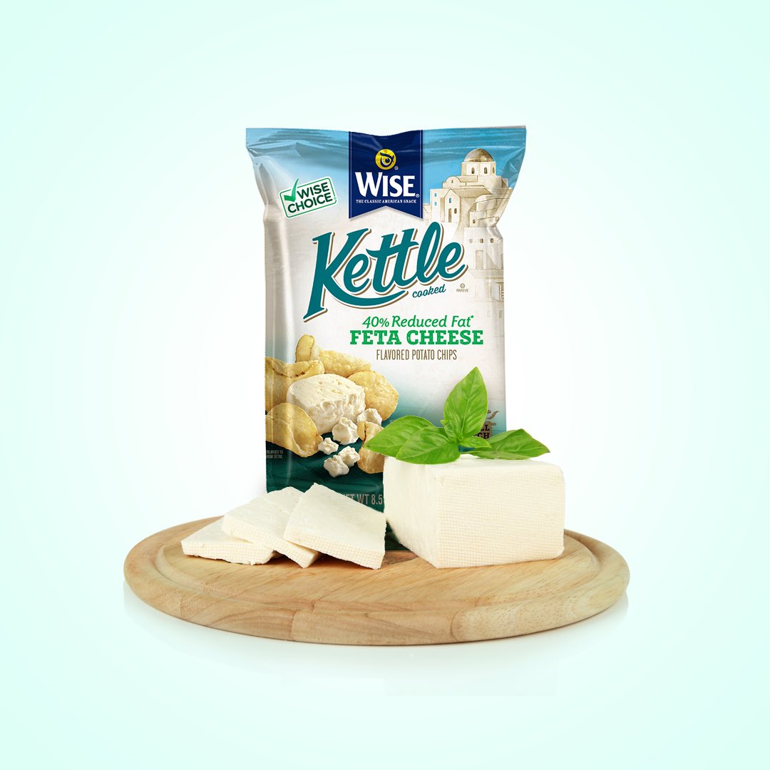 Wise__Chips's tweet photo. The Newest flavor of Wise Kettle Chips, Feta Cheese is now available and 40% reduced fat! #wisechoice #wisekettle #wisechips #wisepotato https://t.co/pUvumpstrh