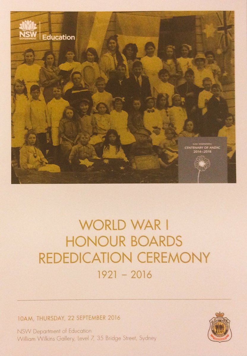 learnPSNSW's tweet photo. Missed the World War I Honour Boards Rededication Ceremony? Watch it online with your class https://t.co/9fpo3QfNUi #NSWEducation #WW1 https://t.co/P0SrCCKE4c
