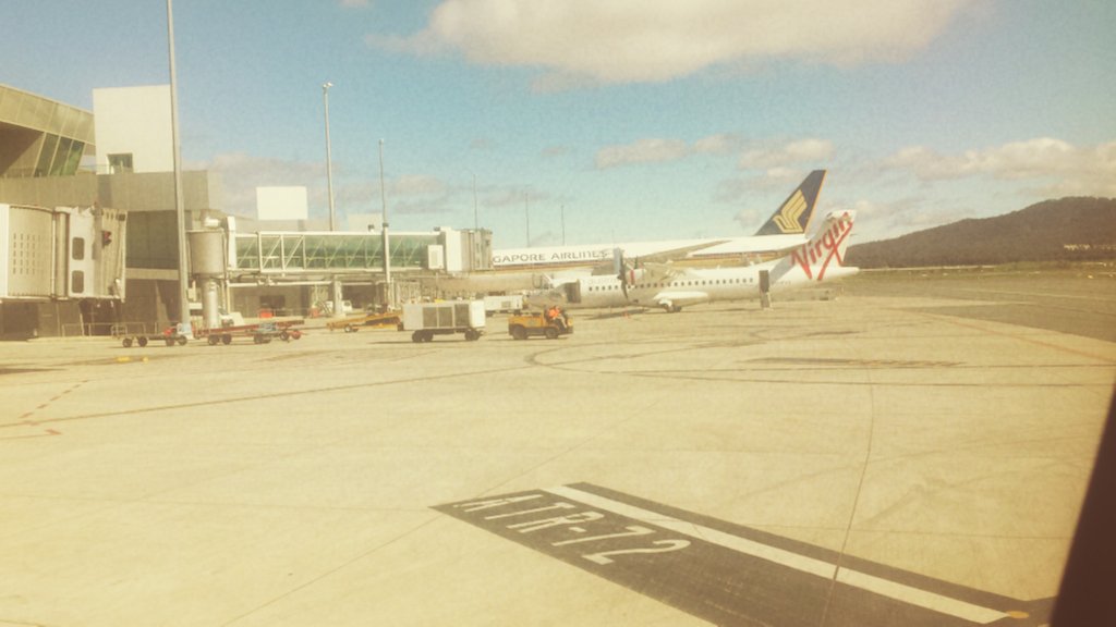 A beautiful sight out my window at #CBR airport. International flights at last :)