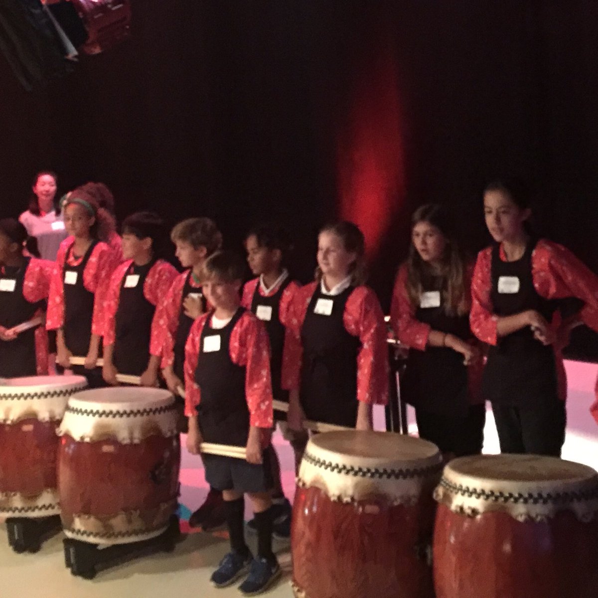 CltKarenPrice's tweet photo. .@WaddellLangAcd #TaikoClub @CharMeckSchools performing @wtvi tonight at @NHKWORLD_News Partnership #launch party (#immersion #students) https://t.co/bh3ZwA7gSu