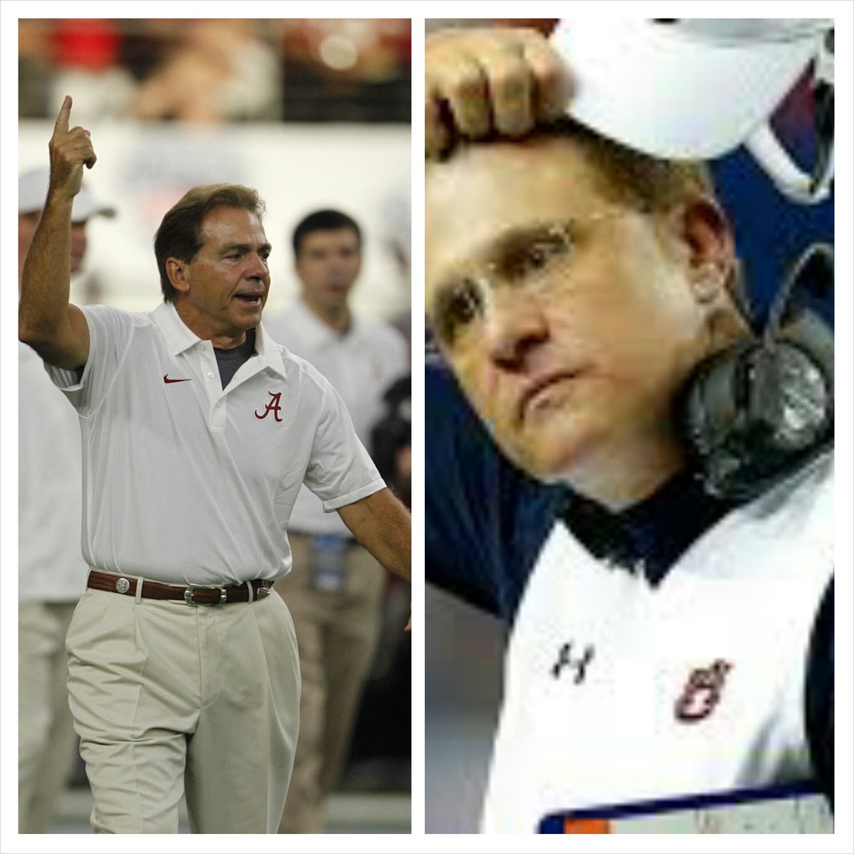 TDAlabamaMag's tweet photo. Who do you think is the better coach? 
Retweet for Saban
Like for Gus https://t.co/FXAuaHCTkN