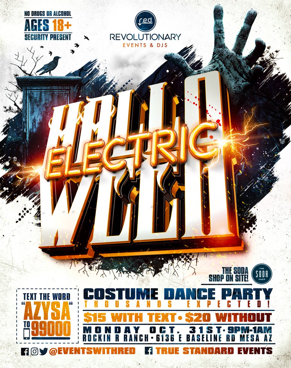 eventswithred's tweet photo. 🎃 18+ Halloween Party on 10/31 
📲 Text "AZYSA" to 99000
🎟 RT 4 a chance to win free tix!
👻 Teen Event details coming soon! 
🔴 #eventswithred https://t.co/aEXBF7JEUx