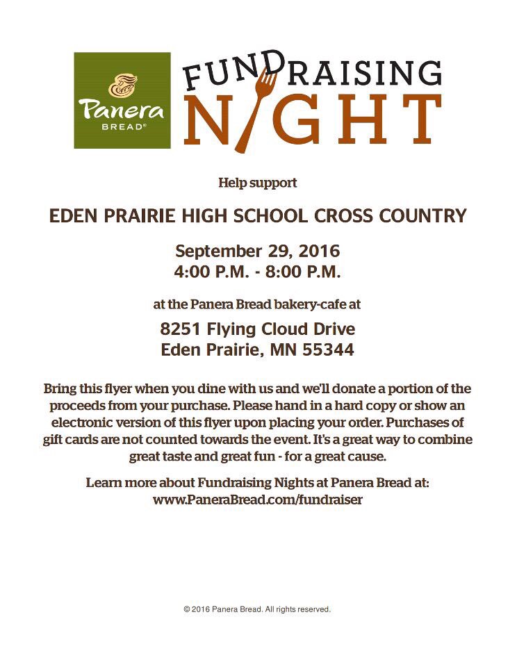 Spread the word to eat at Panera on Sept 29! Show this picture and EPXC will get a portion of the proceeds!!