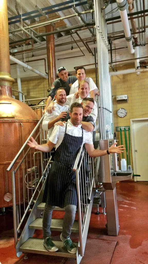 SamuelAdamsCA's tweet photo. They've arrived in the homeland! Our #Toronto Chef 6-pack are taking over the #Boston brewery tonight. #TheGoToBeer https://t.co/ksOdGHv2wI