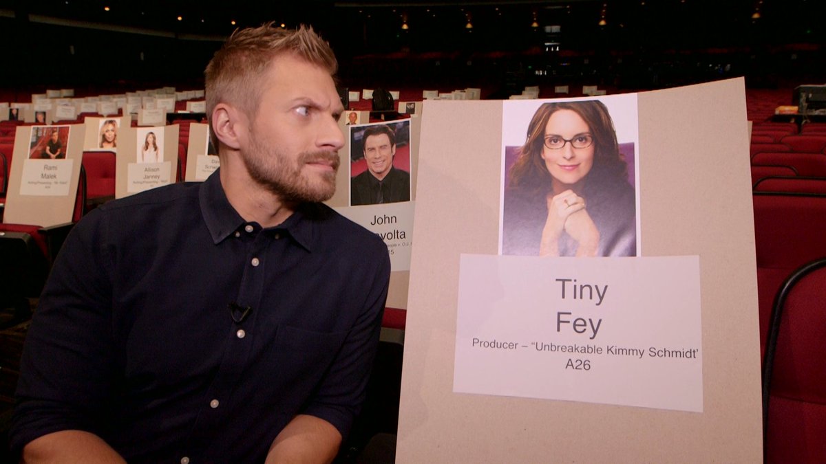 OfficialHTL's tweet photo. .@TannerThomason didn't see #TinaFey at his #Emmys shoot, but he did run into someone else! ๐ #TinyFey https://t.co/P9dGEXRIdS