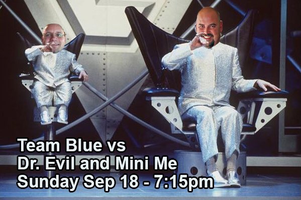 LOBHLBlue's tweet photo. Facing off against DrEvil and MiniMe this Sunday @LeducOldBlades @TeamYellowLOBHL https://t.co/ch8N3GpOBK