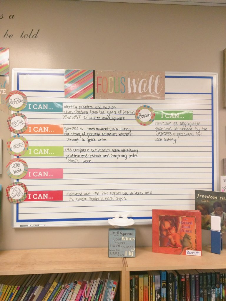 CoachAdrienneS's tweet photo. Positivity in 4th grade plus don't forget those behavior goals! #HouserHawks #cisdpbis @teach2reach1 #conroeinspires https://t.co/e4zm9LxrCm