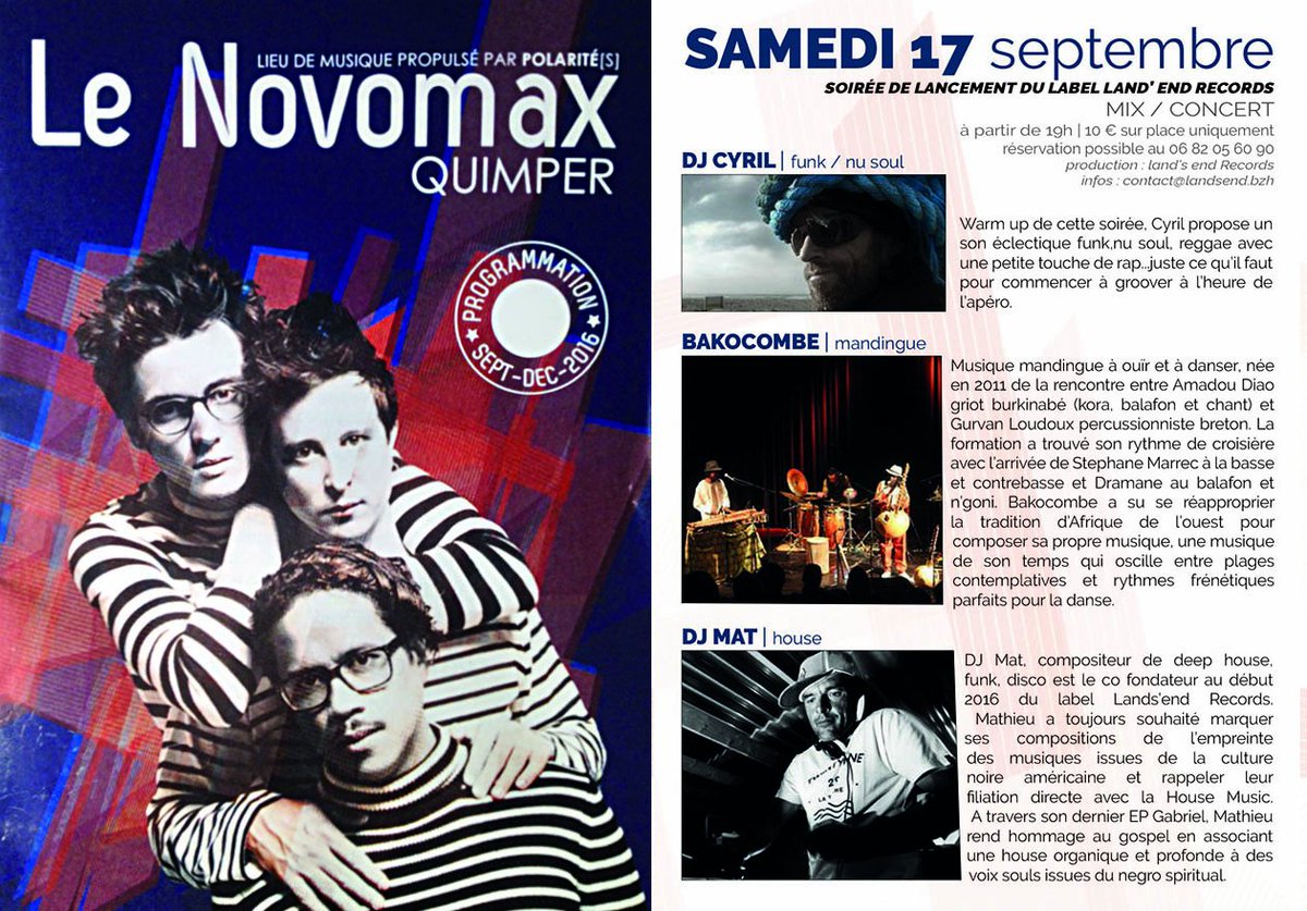 contact_end's tweet photo. samedi à partir de 19h #novomax https://t.co/otvkW34IcJ