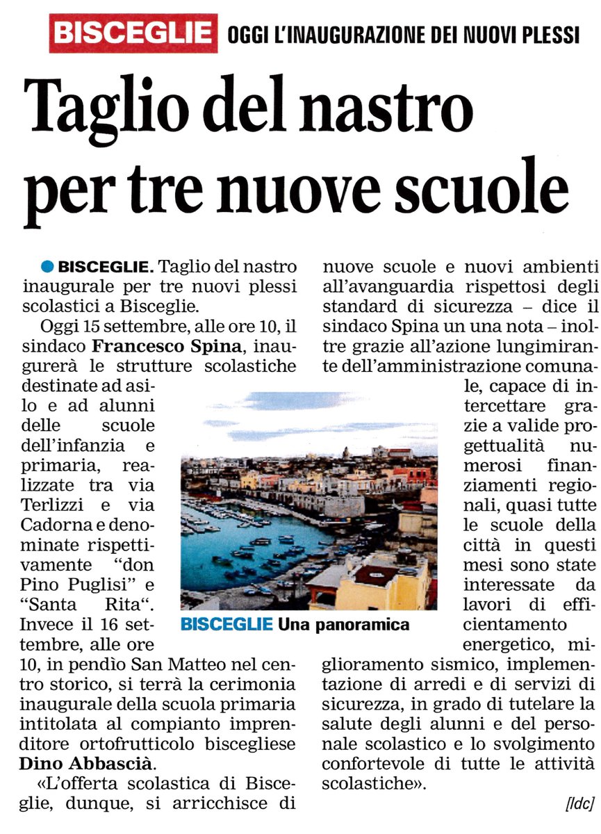 finepro_it's tweet photo. Domani inaugurazione scuola D. Abbascià #finepro #riqualificazione #istruzione https://t.co/coMJFuU4ev
