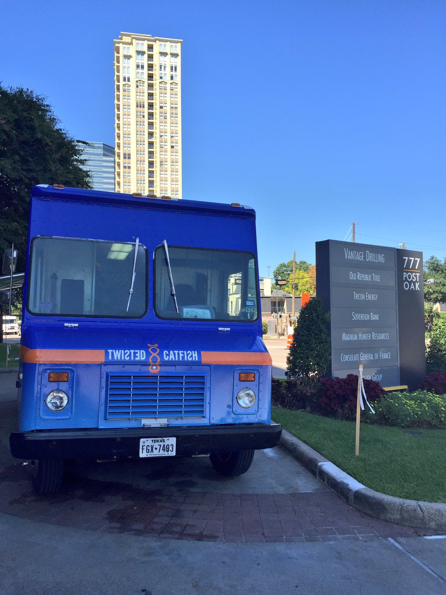 We are <a href="/777PostOakBlvd/">777 Post Oak Blvd</a> for lunch today. Stop by until 2pm. #twistedcatfish #houston #htown #htx #postoak #foodie