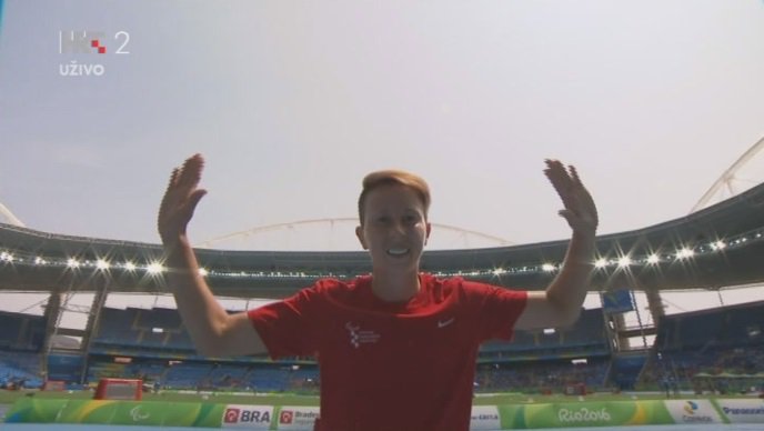 HRTsport's tweet photo. #gold Mikela Ristoski: "Napokon sam dobila Poljakinju Kucharczyk" #paralympics #HRio https://t.co/VFrZ8Hqtik