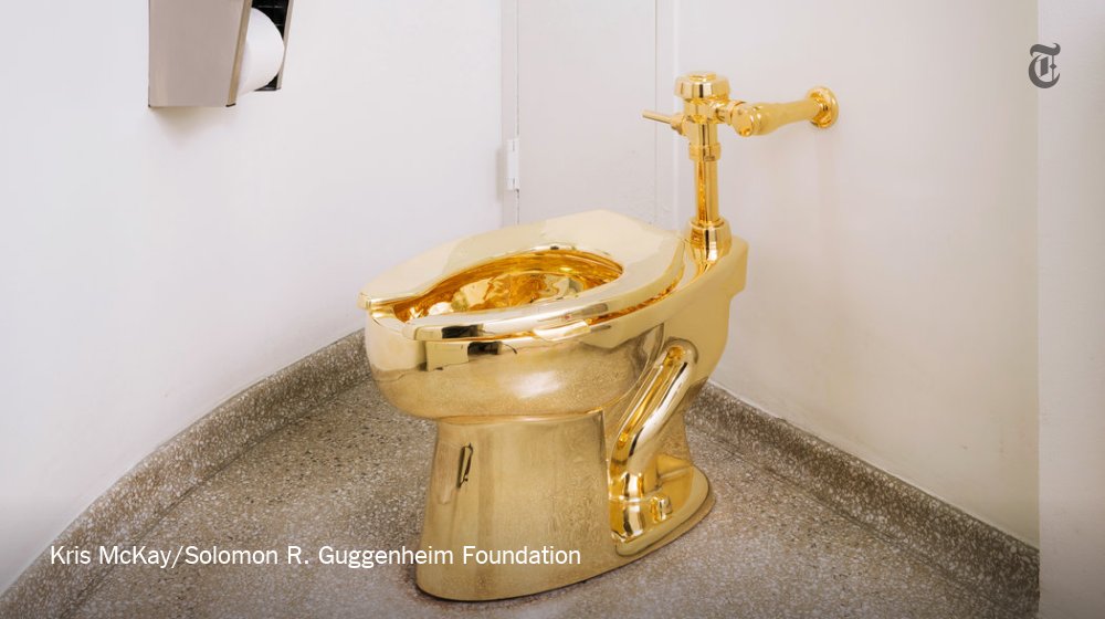 A solid gold toilet was installed at the Guggenheim. It looks best when you're using it. nyti.ms/2cXZFOH