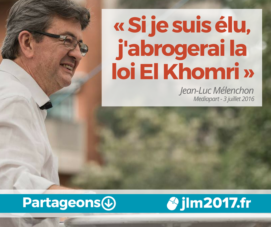 JLMelenchon's tweet photo. Aujourd’hui était une journée de mobilisation partout en France contre la #LoiTravail. Il faut abroger cette loi. https://t.co/jXtEdyFzHK