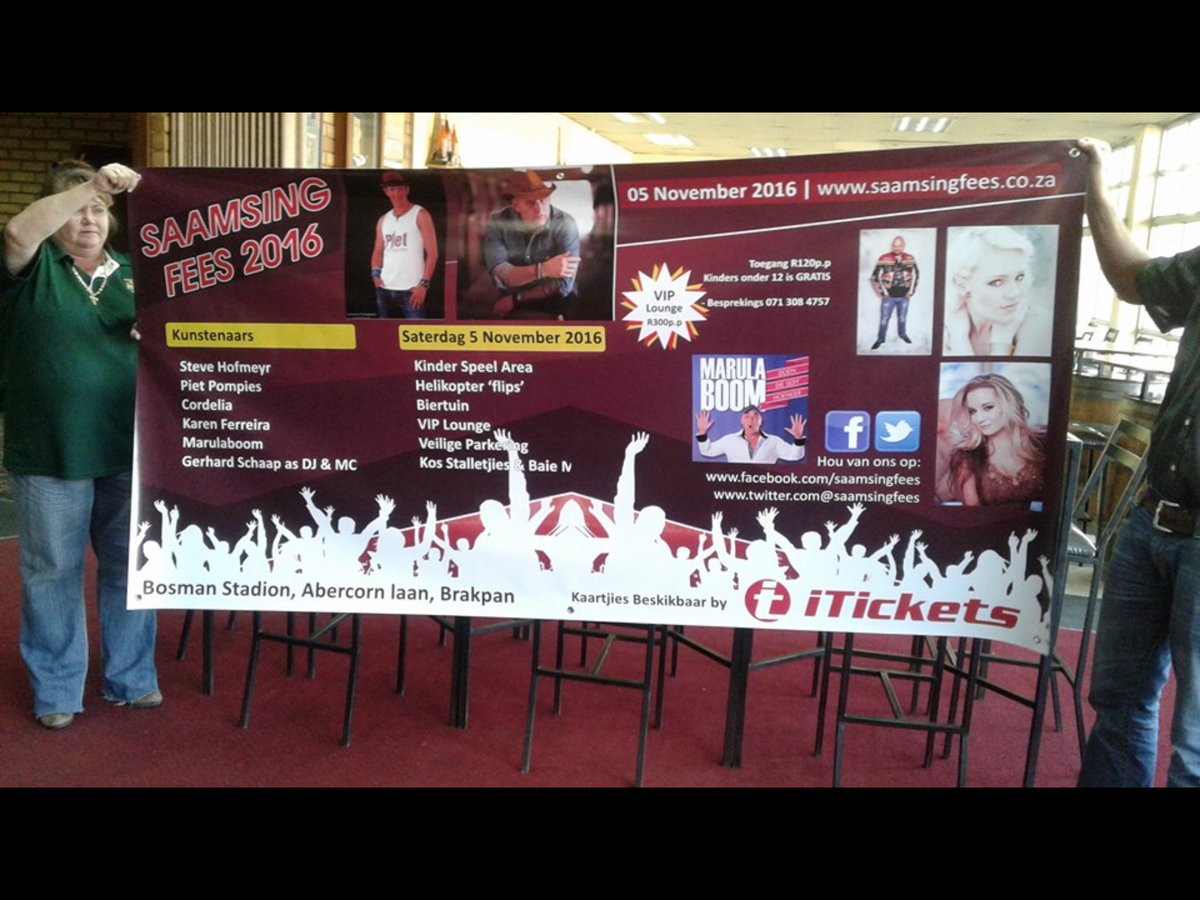 saamsingfees's tweet image. #saamsingfeesBanner ready @steve_hofmeyr @marulaboom @Cordelia_Live @pietpompiesinfo @KarenFerreira85