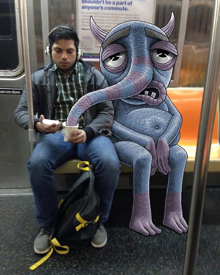mdbcomm's tweet photo. Here be monsters...in the subway. Check out the super creative @SubwayDoodle for more! #aCreativeDC #MDBeCreative https://t.co/7xXDcAcRfh