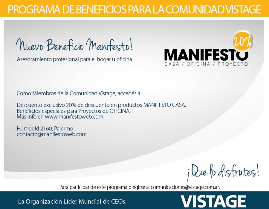 vistagearg's tweet photo. #ProgramaBeneficios #MiembrosVistage MANIFESTO. Consultá en contacto@http://goo.gl/pDji5y
https://t.co/jg1kd5AdNM https://t.co/KzoZVMuJha