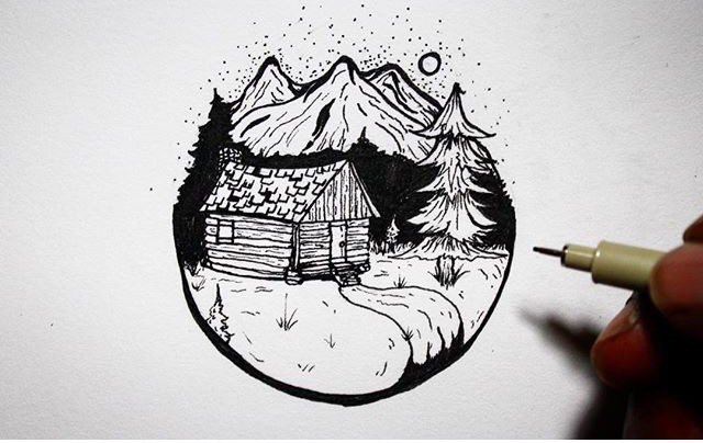 os_mansaray's tweet photo. Mountain Cabin. More autumn and #outdoors #illustration #mountains 🖋 https://t.co/5SUFN5MQfU