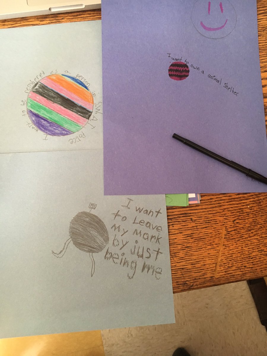 5th/6th graders celebrating #NationalDotDay by considering what mark they'll leave on the world. @AuburnSuper