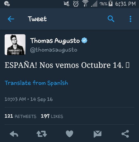 MidnightRedMLG's tweet photo. Según ha publicado Thomas estará el 14 de Octubre en España, lo mas seguro que con la firma de su single 'Ravenous'. https://t.co/oBxBUdy3kI
