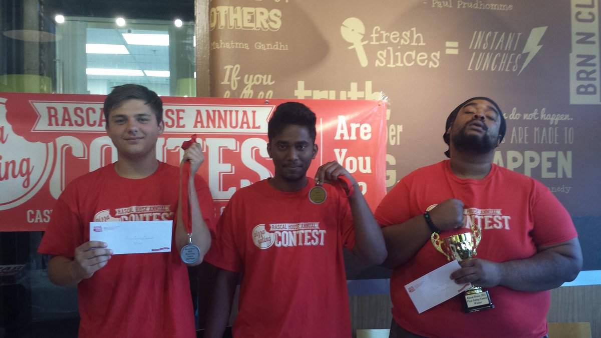 rascaltweeter's tweet photo. It was a tough competition today. Shout out to our winner Gerald! #pizza #pizzaeatingcontest #rascalhouse #cle https://t.co/rDa34Pp1No
