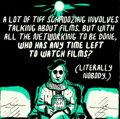 clevack's tweet photo. it's time for another #TIFF16 #FestHacks comic by @adamwaito every panel is screen-grabbable https://t.co/uEpPkSNxzG https://t.co/iCgAKOHHCw
