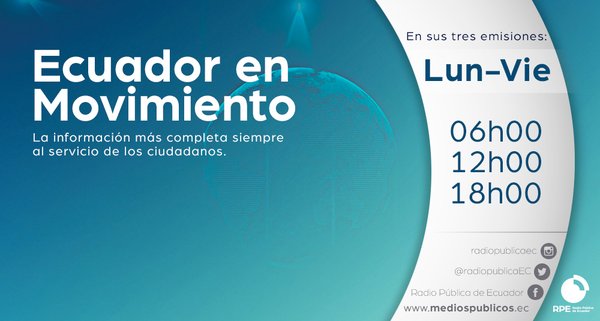 PublicaFM's tweet image. EN VIVO I 12H00
Conozca lo más destacado de la información noticiosa en #EcuadorEnMovimiento.