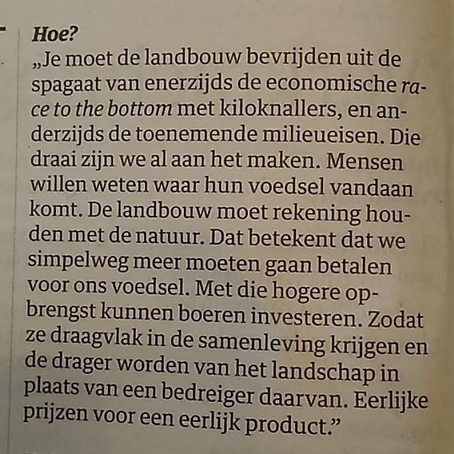 En zo is het! #lokaal #voedsel #boeren #landbouw #nrc