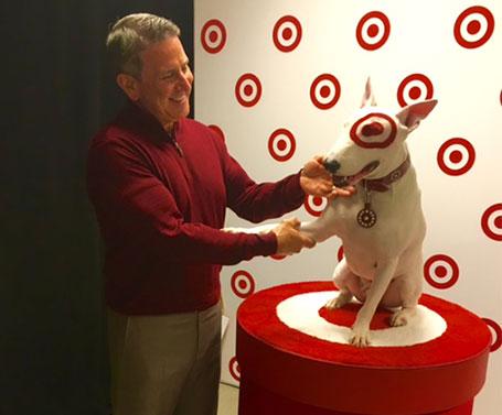 TargetNews's tweet photo. Shake on it! CEO Brian Cornell w/ an old friend backstage @Target's Fall National mtg. Follow @ 1pm CT. #WeAreTarget https://t.co/dTLfATLOIH