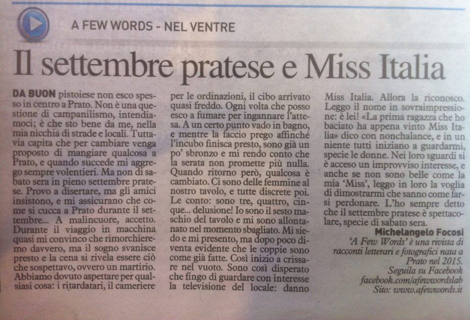 Su @Nazione_Prato Michelangelo Focosi e il settembre pratese per la rubrica #NelVentre 
@EmergScrittura @vilrouge