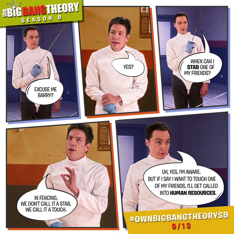 bigbangtheory's tweet photo. Get ready for the Season 10 Premiere by re-watching Season 9: https://t.co/YiQxa1OIa0 (or Sheldon will poke you) https://t.co/0bL2VKRW7p