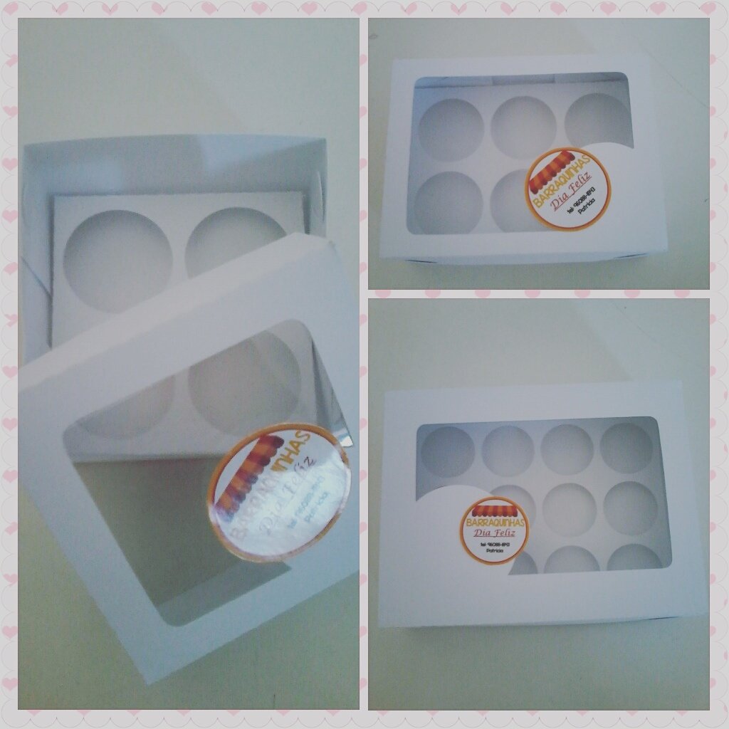 Caixa para docinhos fechamento com encaixe
Papel gramatura 240g
cor branca
4 doces 1,40
6 doces 1,90
12 doces 3,10