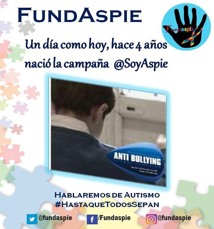 #Hace4años se inició la campaña @fundaspie de la mano de  @soyaspie #HablaremosDeAutismo #HastaQueTodosSepan