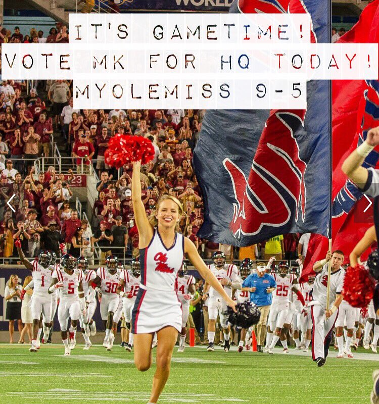 mkayphil's tweet photo. Today's the day!! I would love your vote for Homecoming Queen! Vote on your myOleMiss from 9-5! #MK4HQ https://t.co/0TcjsmkkpQ