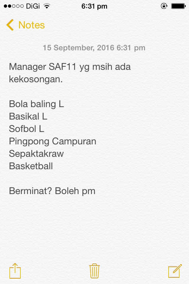 twt_FTMK's tweet photo. kepada sesiapa yang berminat untuk menjadi manager acara2 sukan ni, engkorang boleh la rujuk poster ni! #GOFORGOLD! https://t.co/ur1WBvlOsr